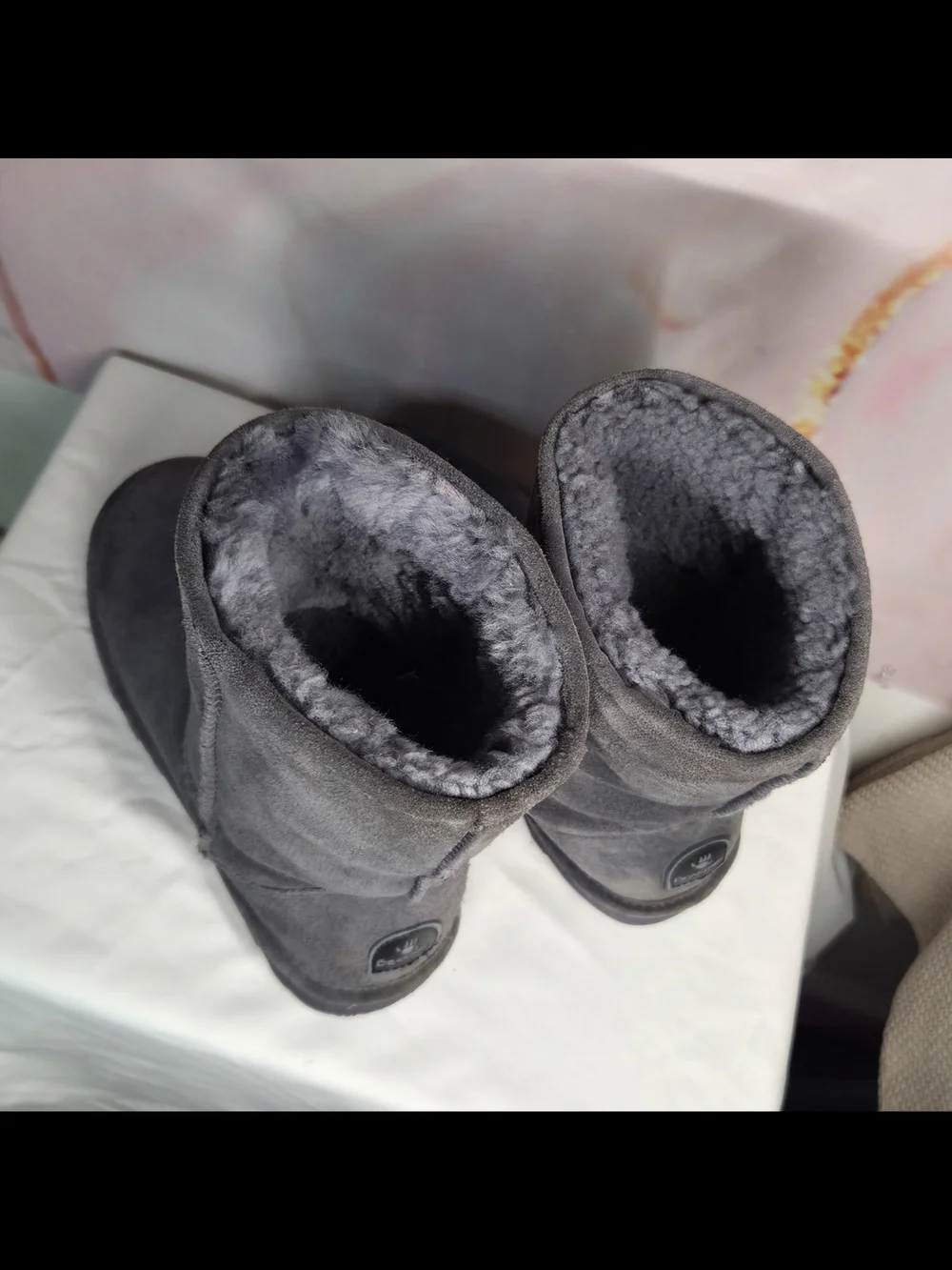 BEARPAW | Women's Elle Short Graphite Suede Winter Boots | Size 7 |